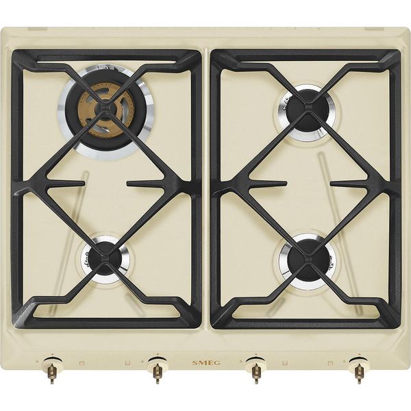 Smeg Coloniale SRV864POGH Piano Cottura Crema Da Incasso 60 Cm Gas 4 Fornello(I)-image
