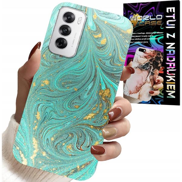 Custodia Per Oppo Reno12 5G - Motivi Marmorizzati + Pellicola Idrogel-image