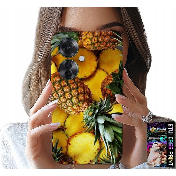 Custodia Per Oppo Reno11 F 5G - Custodia Con Frutto Di Ananas + Foglio Di Alluminio-image