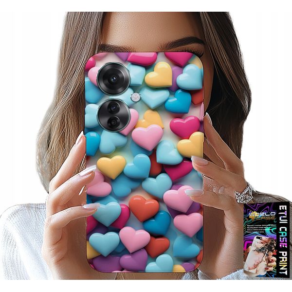 Custodia Per Oppo Reno11 F 5G - Cuori Colorati Personalizzabili-image