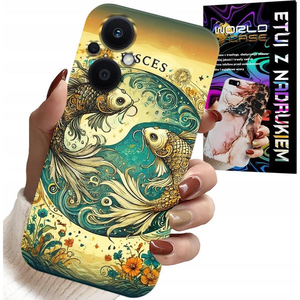 Custodia Per Oppo Reno8 Lite 5G - Segno Zodiacale, Pesci Astronomia + Foil-image