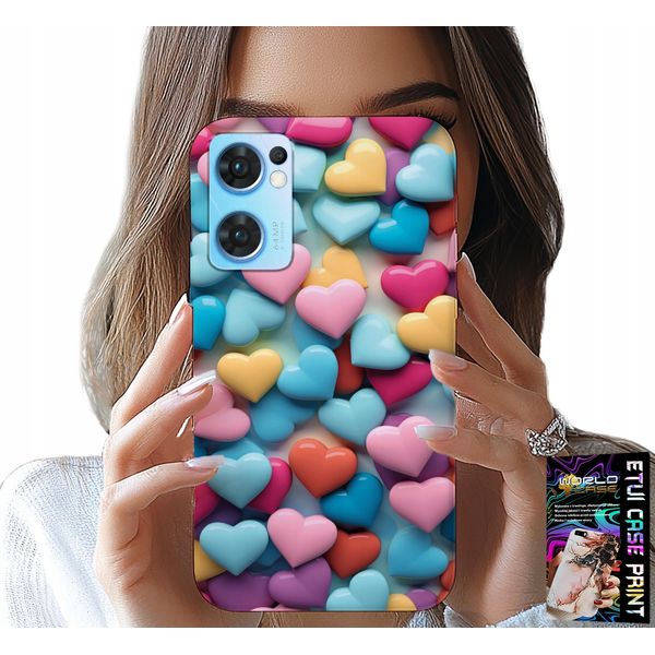 Custodia Per Oppo Reno7 5G - Cuori Colorati Personalizzabili-image