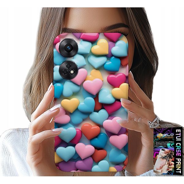 Custodia Per Oppo Reno8 T 4G - Cuori Colorati Personalizzabili-image