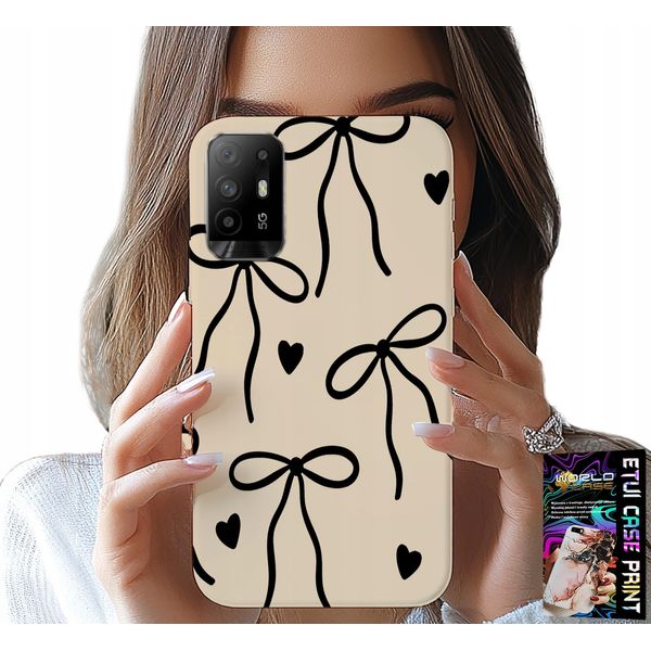 Custodia Per Oppo Reno 5Z / A94 5G - Beige Ribbon Cockerboard Modelli Alla Moda-image
