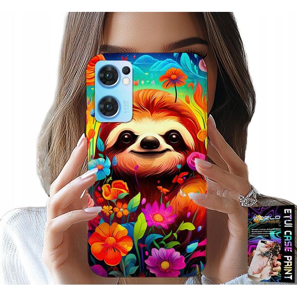 Custodia Per Oppo Reno7 5G - Modelli Di Animali Koala Colorati + Vetro-image