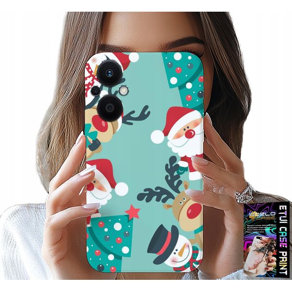 Custodia Per Oppo Reno8 Lite 5G - Babbo Natale, Renna, Pupazzo Di Neve, Disegni Natalizi-image