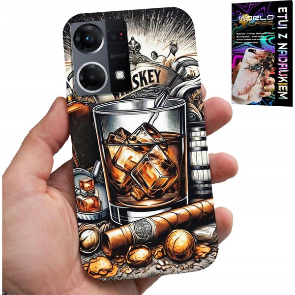 Custodia Per Oppo Reno7 4G - Modelli Di Sigaro Whisky Per Uomini Plecki-image