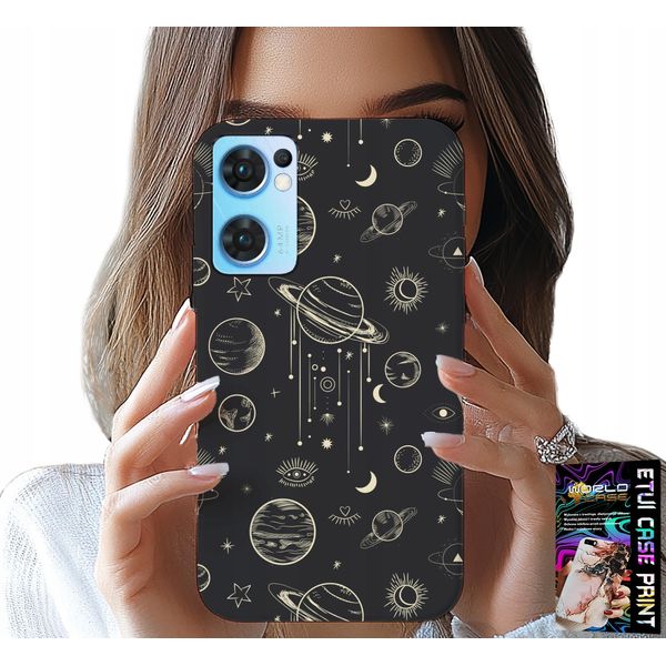 Custodia Per Oppo Reno7 5G - Cosmo Pianeti Stelle Luna + Vetro-image