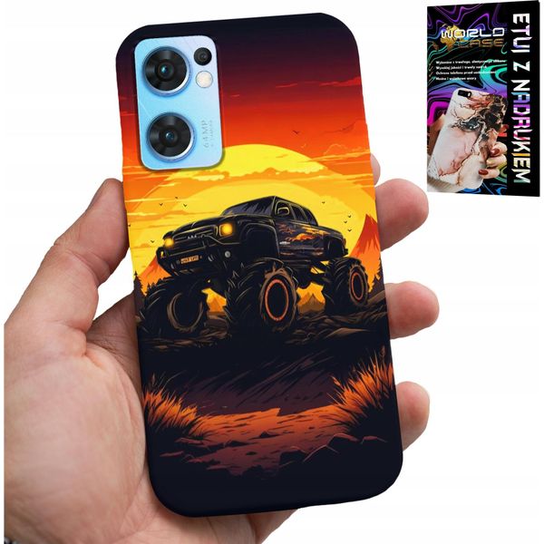 Custodia Per Oppo Reno7 5G - Monstertruck, Camion, Motivi + Vetro-image