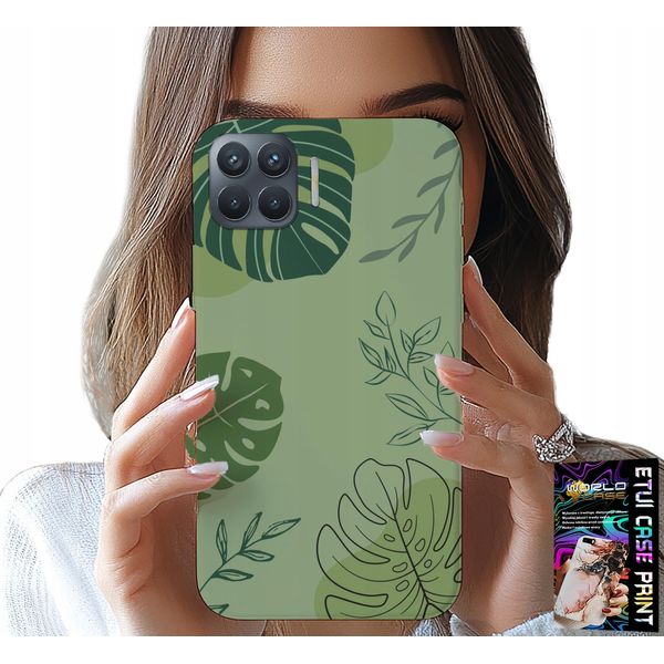 Custodia Per Oppo Reno 4 Lite - Foglia Verde Motivi Vegetali Plecki-image