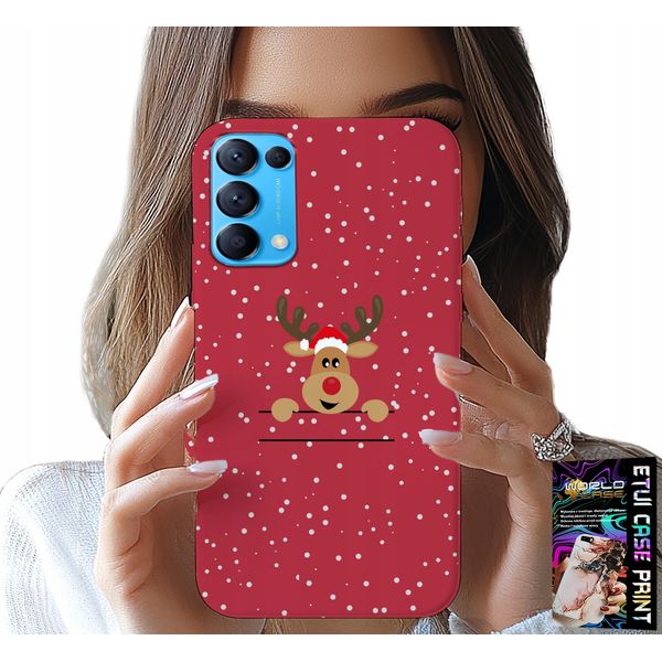 Custodia Per Oppo Reno5 4G 5G - Renna Di Babbo Natale + Vetro-image