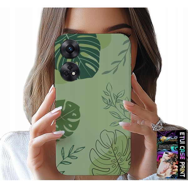 Custodia Per Oppo Reno8 T 4G - Foglia Verde Motivi Vegetali Plecki-image