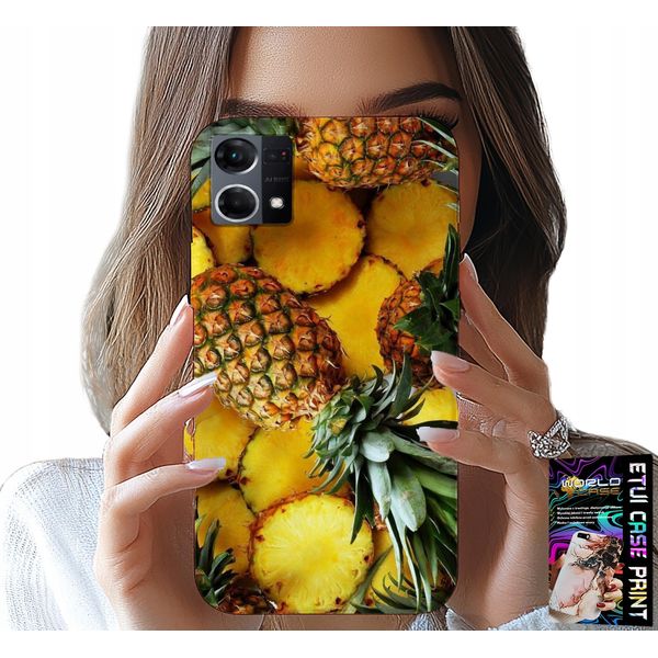 Custodia Per Oppo Reno7 4G - Custodia Con Frutto Di Ananas + Vetro-image