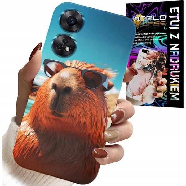 Custodia Per Oppo Reno8 T 4G - Sweet Capibara, Custodia Capibara + Vetro-image