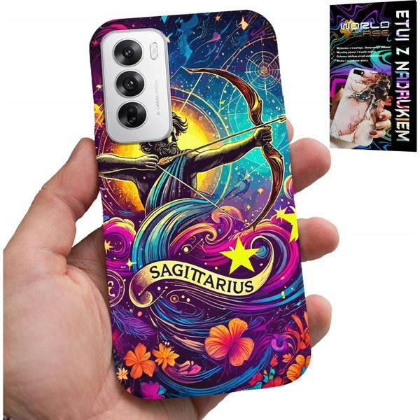 Custodia Per Oppo Reno12 5G - Segno Zodiacale, Sagittario Astronomia Plecki-image