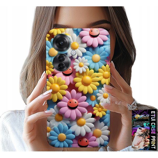Custodia Per Oppo Reno11 F 5G - Custodia Con Fiori Colorati E Margherite-image