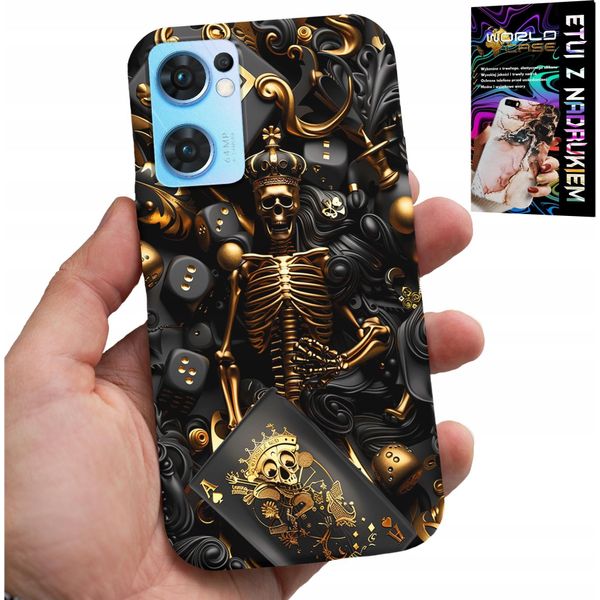 Custodia Per Oppo Reno7 5G - Re Del Poker Dice Ace Designs Per Uomo + Vetro-image