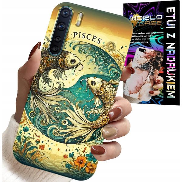 Custodia Per Oppo A91 - Segno Zodiacale, Pesci Astronomia + Foil-image