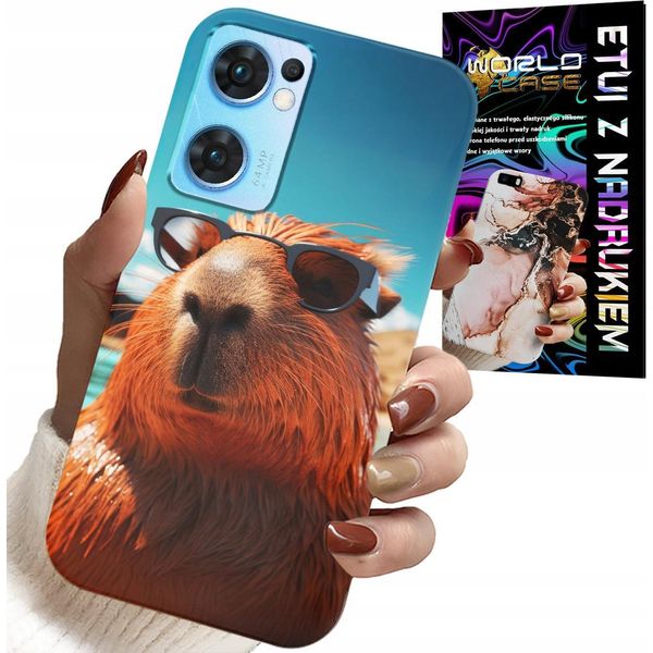 Custodia Per Oppo Reno7 5G - Sweet Capibara, Custodia Capibara + Vetro-image
