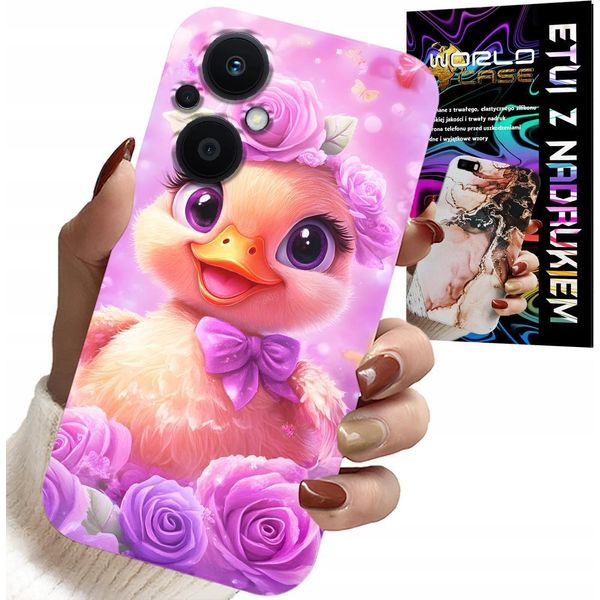 Custodia Per Oppo Reno7 Lite 5G - Dolce Anatra, Anatra Su Sfondo Rosa-image