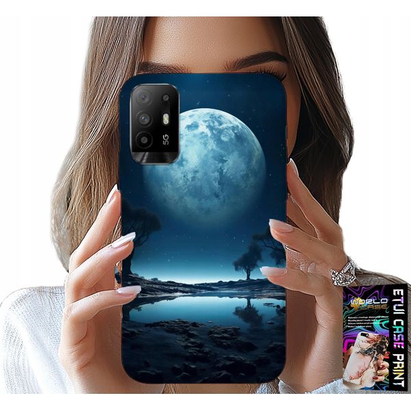 Custodia Per Oppo Reno 5Z / A94 5G - Custodia Luna Piena + Lamina-image