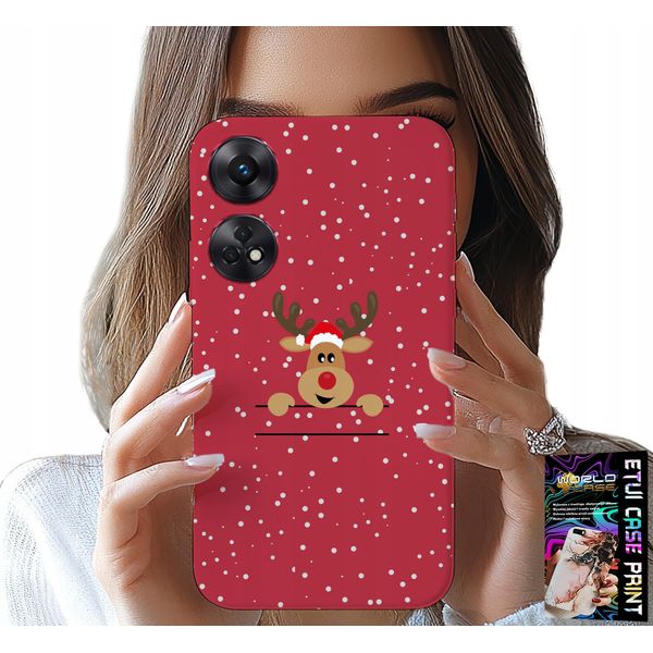 Custodia Per Oppo Reno8 T 4G - Renna Di Babbo Natale + Vetro-image