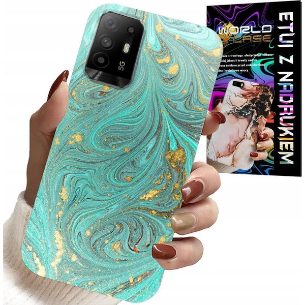 Custodia Per Oppo Reno 5Z / A94 5G - Modelli Marmorizzati + Vetro Temperato-image