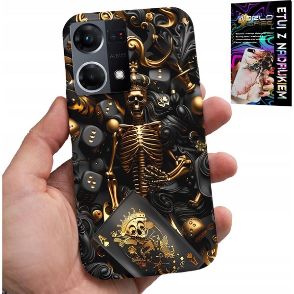 Custodia Per Oppo Reno7 4G - Re Del Poker Dice Ace Designs Per Uomo + Vetro-image