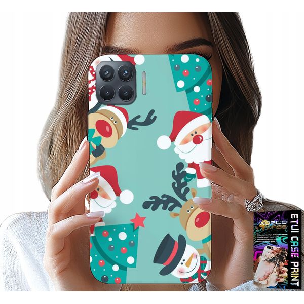 Custodia Per Oppo Reno 4 Lite - Babbo Natale, Renna, Pupazzo Di Neve, Disegni Natalizi-image