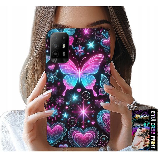 Custodia Per Oppo Reno 5Z / A94 5G - Farfalla Colorata Cuore Alla Moda Custodia-image