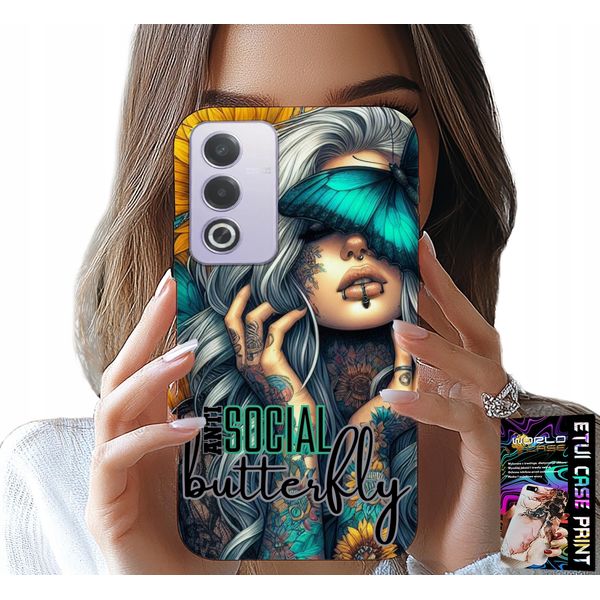 Custodia Oppo A80 5G - Anti Social, Butterfly, Motylek, Kobiece-image