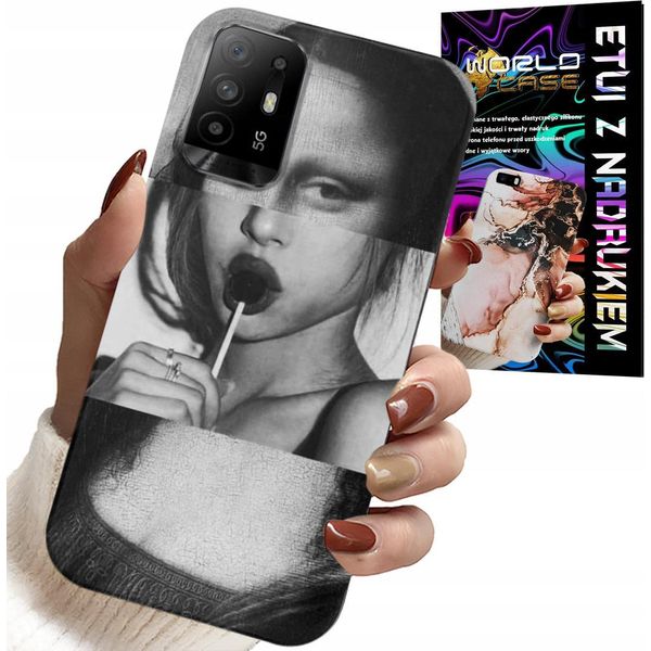 Custodia Per Oppo Reno 5Z / A94 5G - Monna Lisa Con Motivi Alla Moda Lollipop Custodia-image