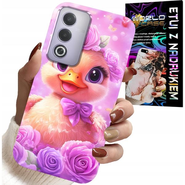 Custodia Per Oppo A80 5G - Dolce Anatra, Anatra Su Sfondo Rosa-image
