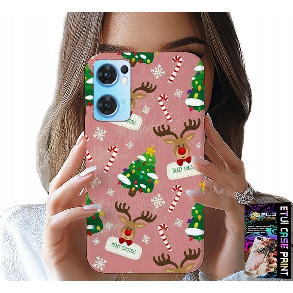 Custodia Per Oppo Reno7 5G - Renna Di Natale Modelli A Bastoncino Per Alberi Di Natale-image