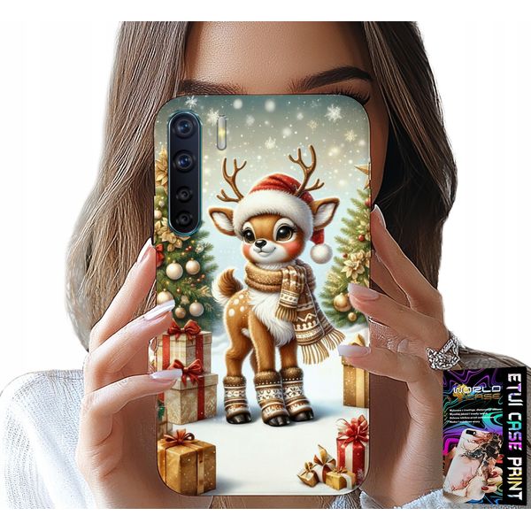 Custodia Per Oppo A91 - Renna, Disegni Natalizi + Vetro-image