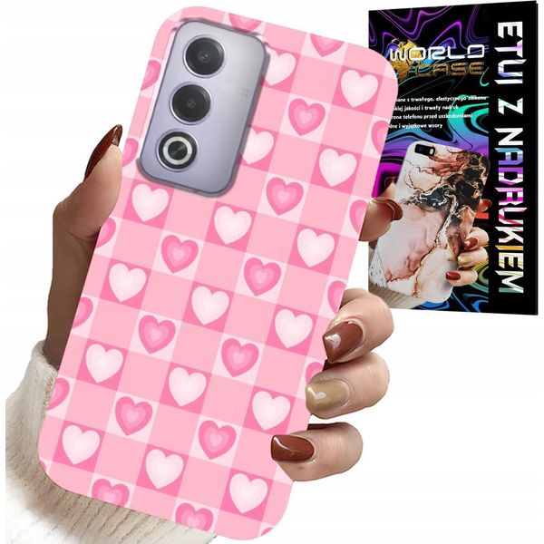 Custodia Per Oppo A80 5G - Custodia Rosa A Forma Di Cuore + Foglio Di Alluminio-image