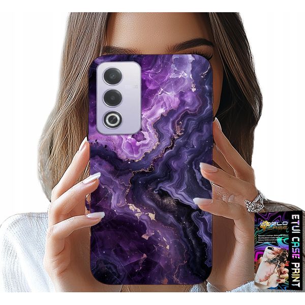 Custodia Per Oppo A80 5G - Viola Marmo Moda Donna + Foil-image