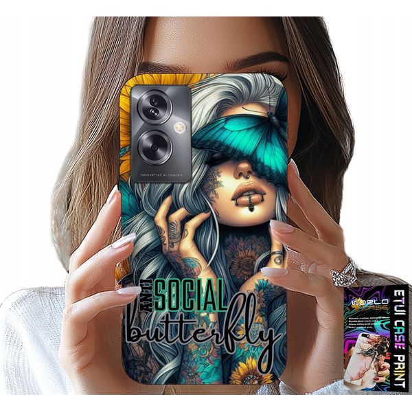 Custodia Oppo A79 5G - Anti Social, Butterfly, Motylek, Kobiece-image
