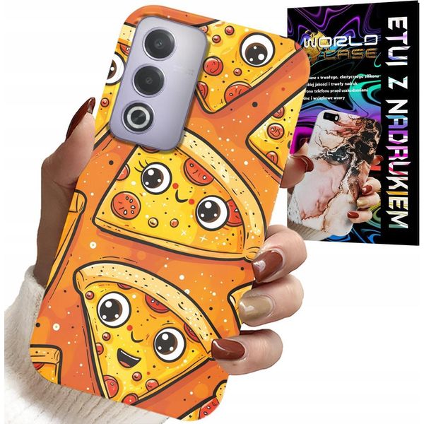 Custodia Per Oppo A80 5G - Custodia Per Pizza Dolce E Sorridente + Foglio Di Alluminio-image