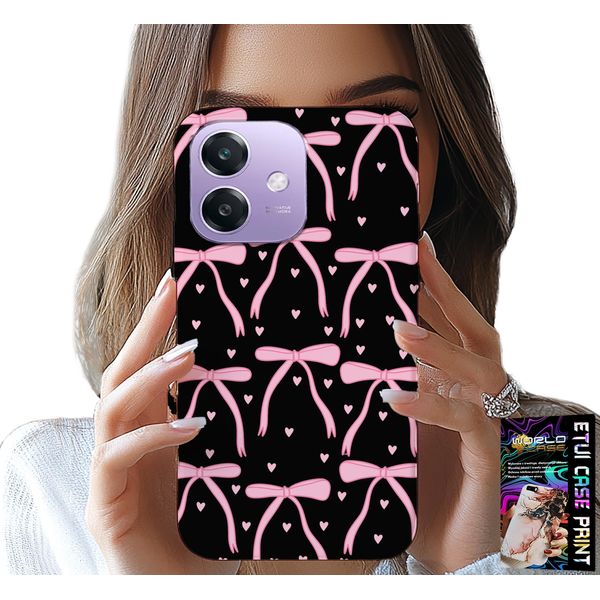 Custodia Per Oppo A40 / A40M - Nastri Neri E Rosa-image