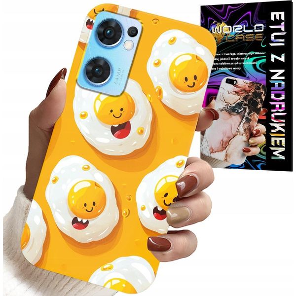 Custodia Per Oppo Reno7 5G - Custodia Per Uova Dolci Sorridenti + Foglio Di Alluminio-image