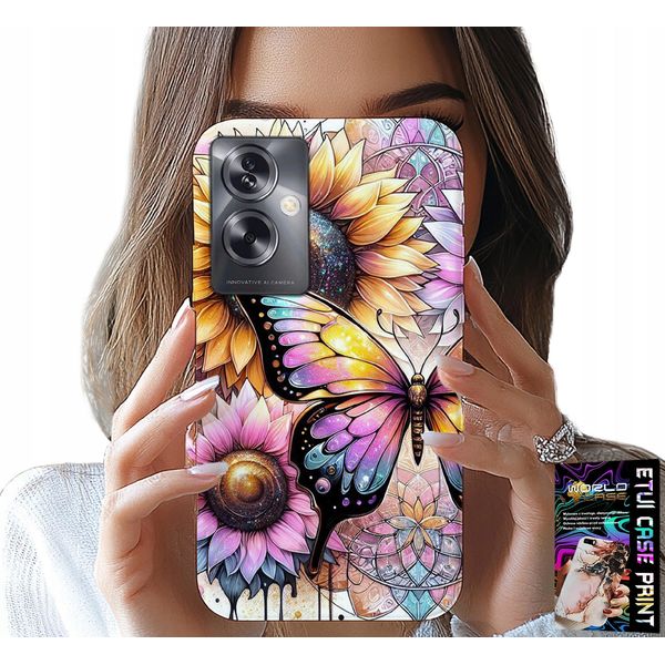 Custodia Per Oppo A79 5G - Girasole Con Farfalla, Custodia + Foglio Di Alluminio-image