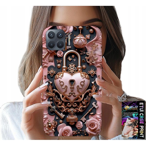 Custodia Per Oppo Reno 4 Lite - Donna, Design Alla Moda, Lucchetto Cuore Rosa-image