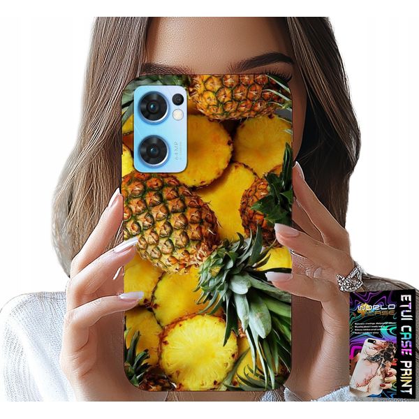 Custodia Per Oppo Reno7 5G - Custodia Con Frutto Di Ananas + Vetro-image