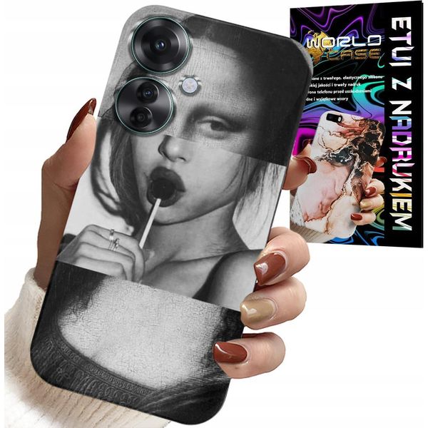 Custodia Per Oppo Reno11 F 5G - Monna Lisa Con Lollipop Custodia Con Motivi Alla Moda-image
