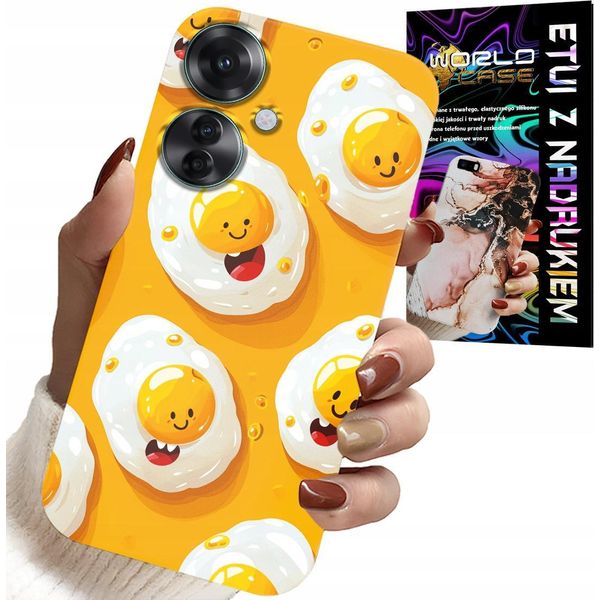 Custodia Per Oppo Reno11 F 5G - Custodia Per Uova Dolci Sorridenti + Foglio Di Alluminio-image
