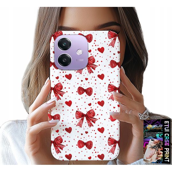 Custodia Per Oppo A40 / A40M - Nastro Rosso Con Motivi Alla Moda-image