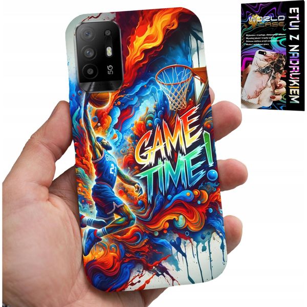 Custodia Per Oppo Reno 5Z / A94 5G - Basketball Nba Game Time, Custodia + Vetro-image
