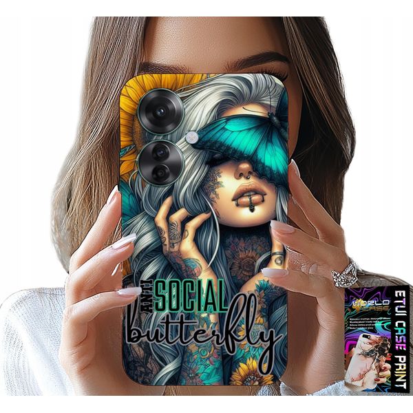 Custodia Oppo Reno11 F 5G - Anti Social, Butterfly, Motylek, Kobiece-image