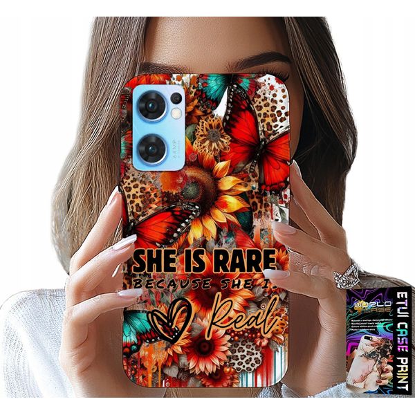 Custodia Per Oppo Reno7 5G - Lei è Rara, Girasoli, Fiori, Farfalle-image